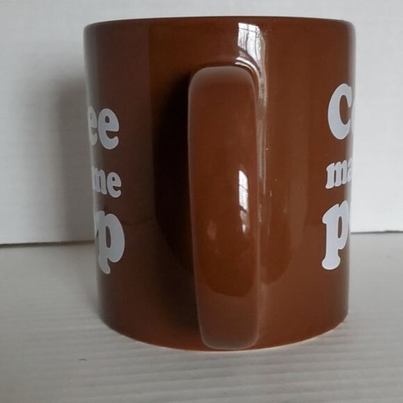 2 Coffee Makes Me Poop Mugs Cups Brown CONTAINERS - Picture 6 of 16